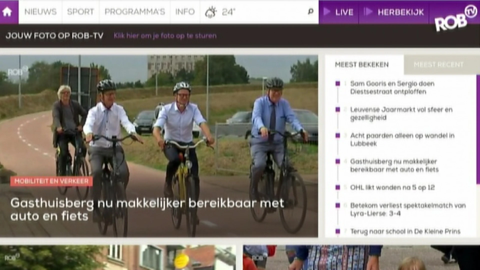 Kijk nu 'live' naar ROB-tv via onze vernieuwde website