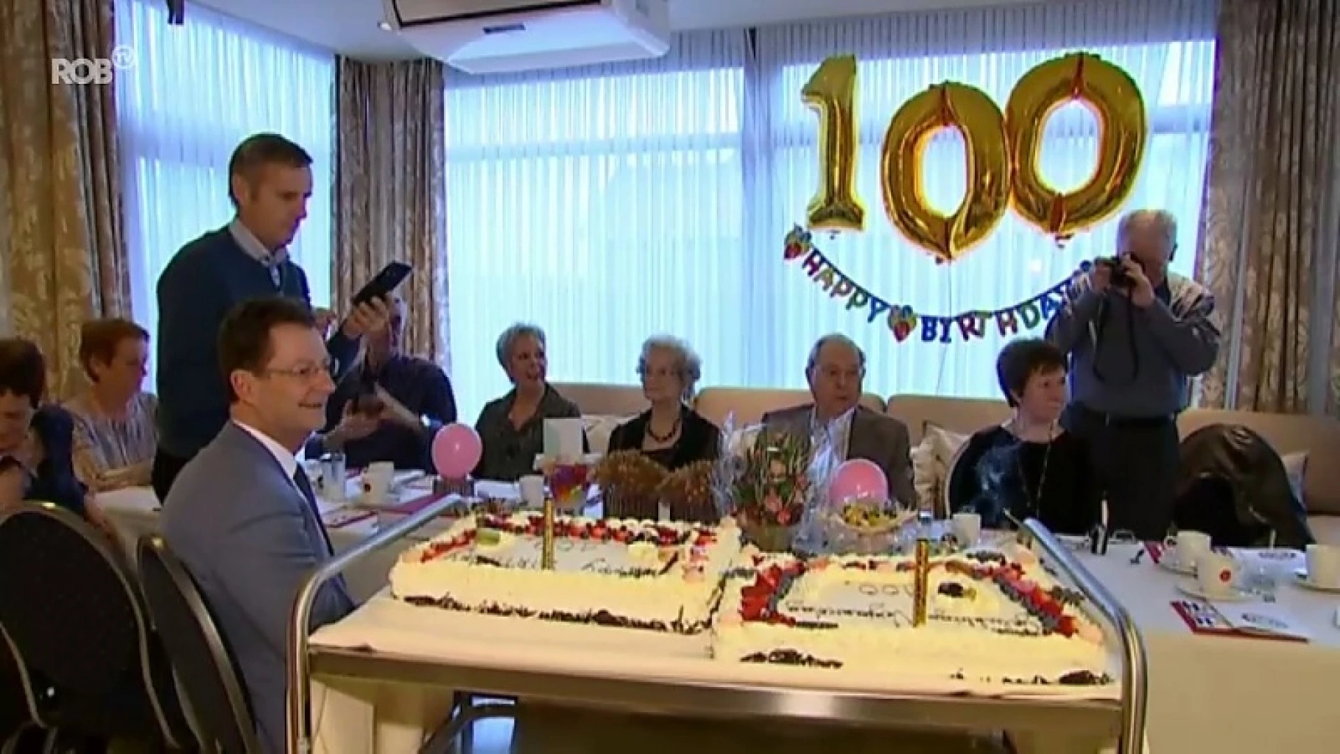 Neef en nicht worden 100 jaar in woon-zorgcentrum Populierenhof in Heverlee