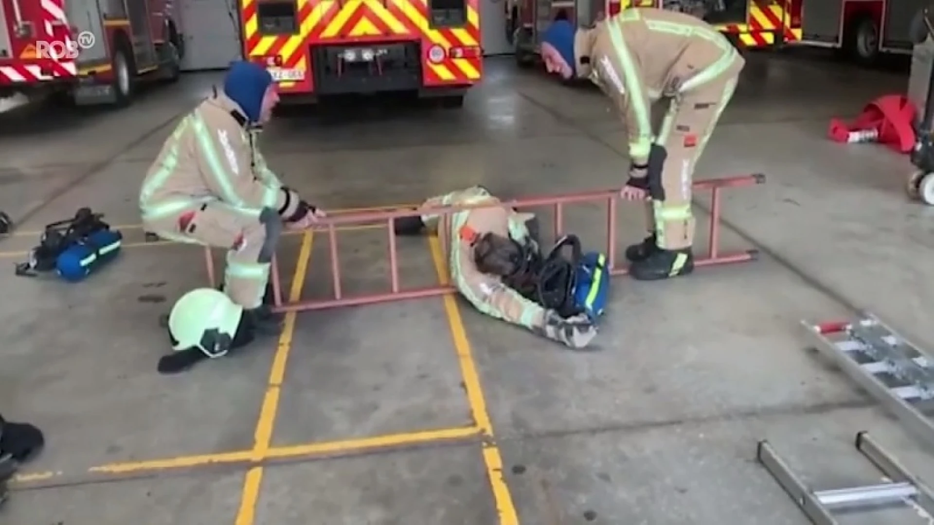 Brandweer van Tienen waagt zich aan ladder challenge