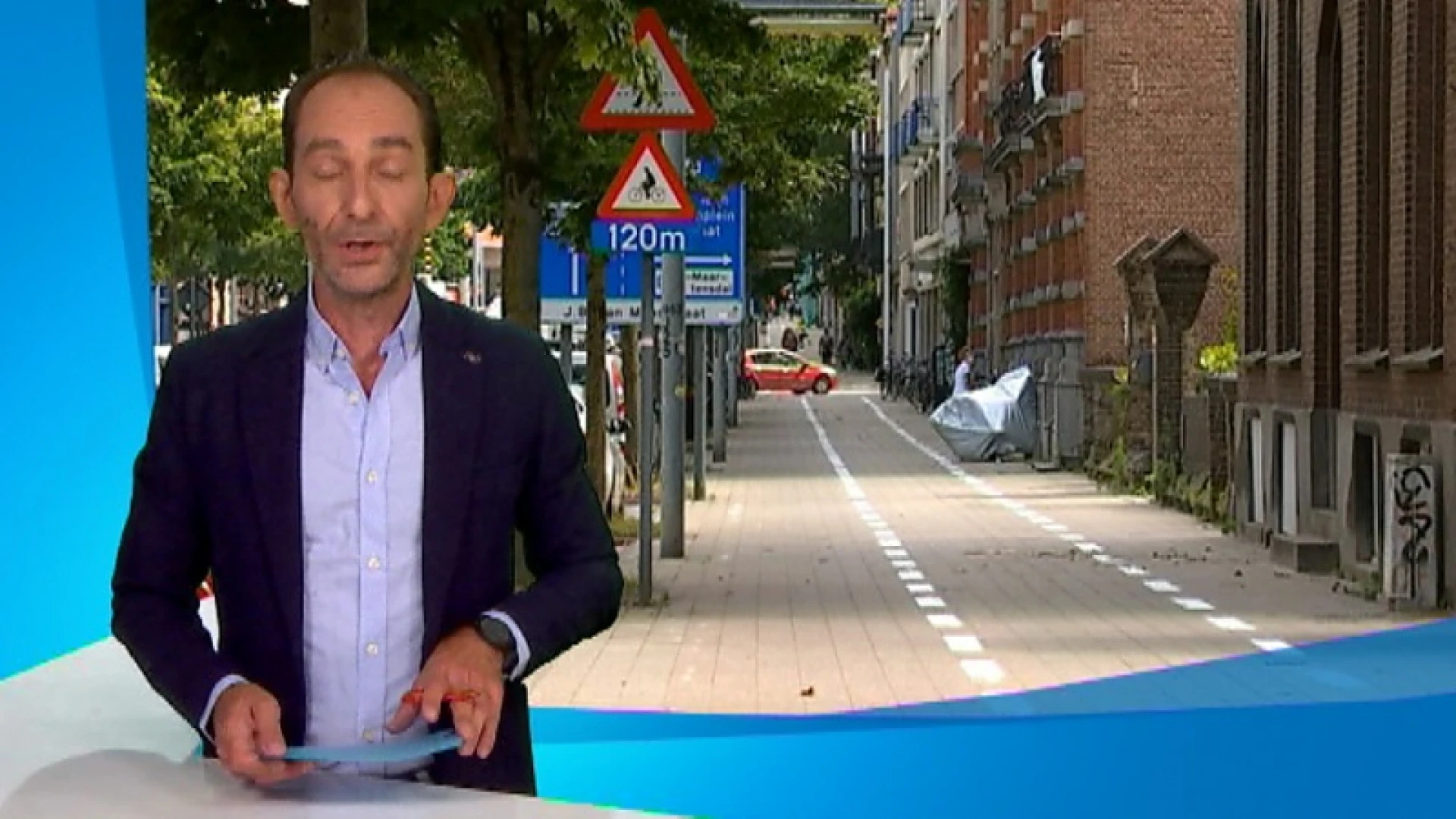 Wegmarkeringen fietspad verkeerd aangebracht op de ring Leuven
