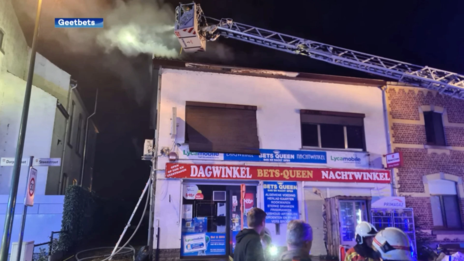 Nachtwinkel in Geetbets vernield door zware brand, niemand raakt gewond