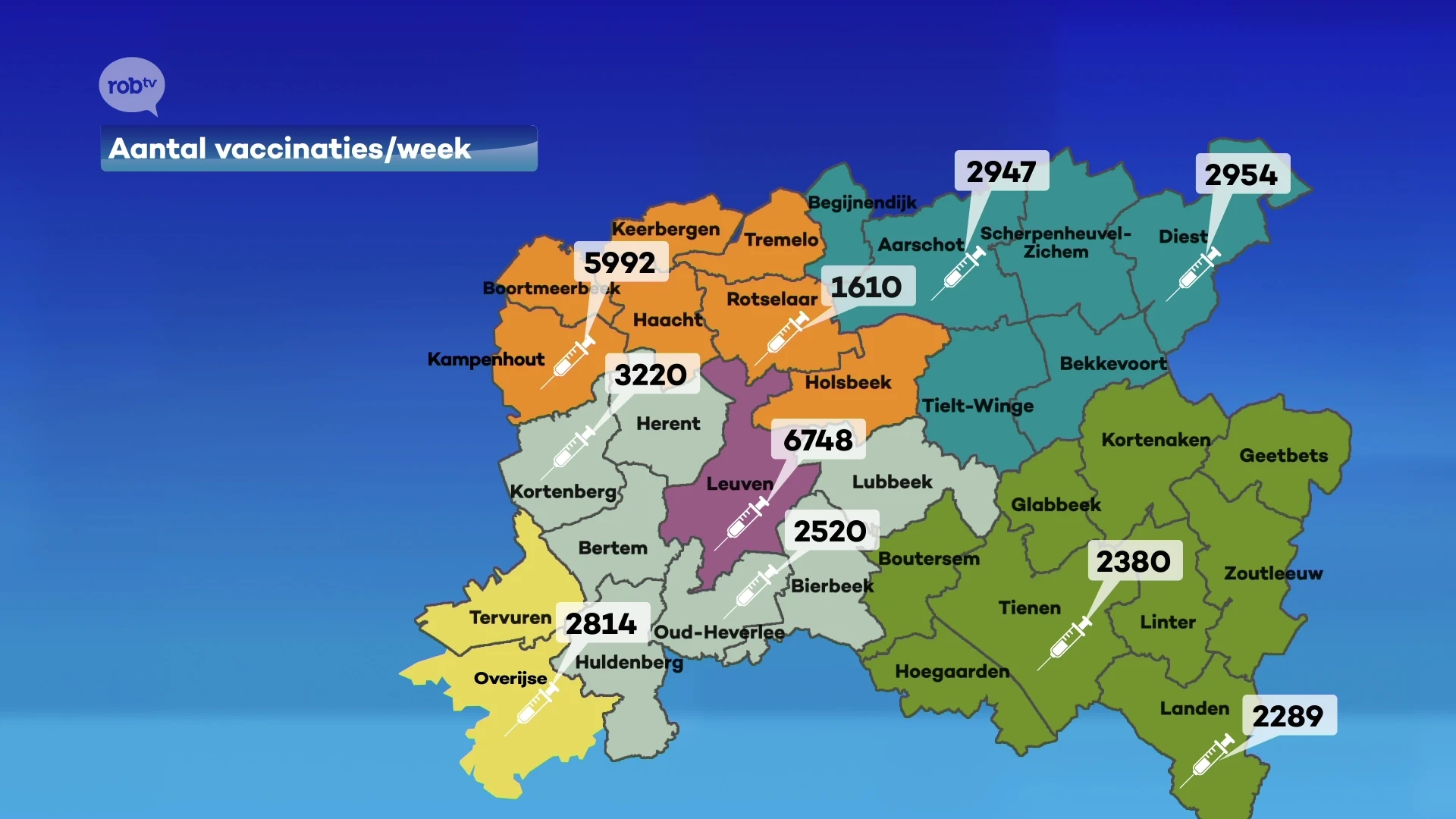 UPDATE: Bekijk hier hoeveel vaccinaties jouw vaccinatiecentrum vorige week toegediend heeft