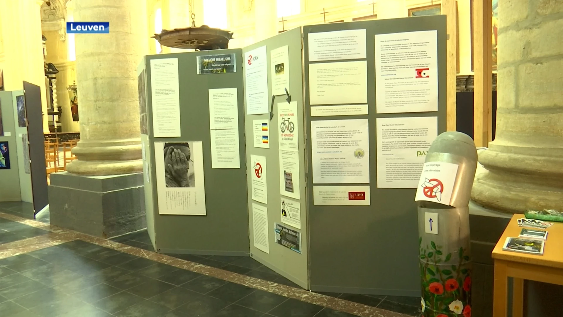 Leuven herdenkt de nucleaire aanvallen op Hiroshima en Nagasaki met tentoonstelling in de Sint-Michielskerk