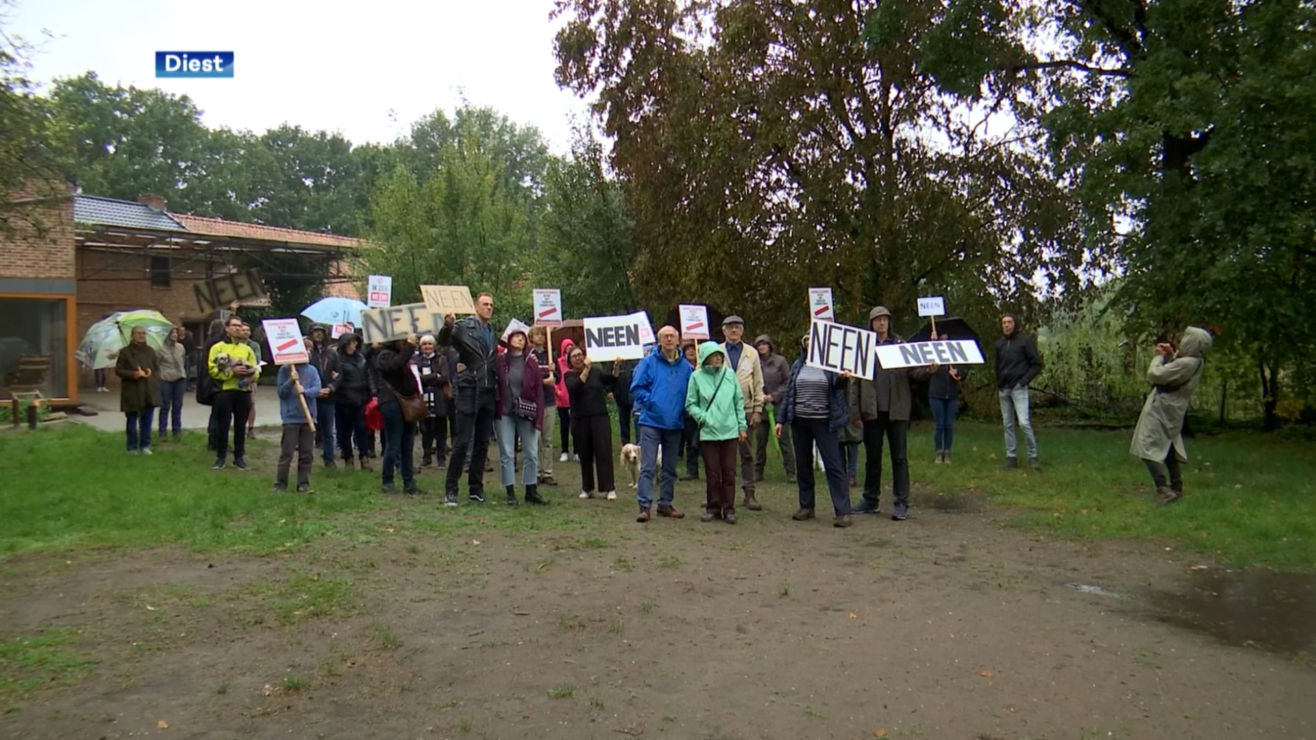 40-tal mensen protesteert tegen mogelijke pijpleiding in Diest