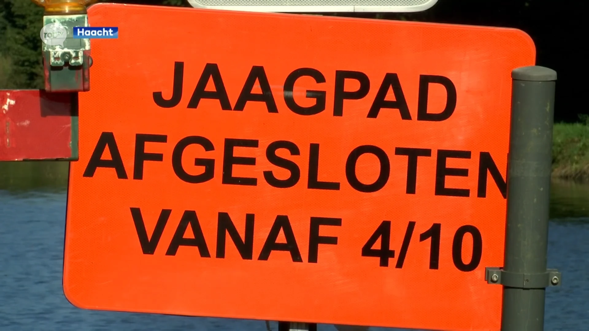 Jaagpad langs kanaal Leuven-Dijle afgesloten in Haacht door werken Vlaamse Waterweg