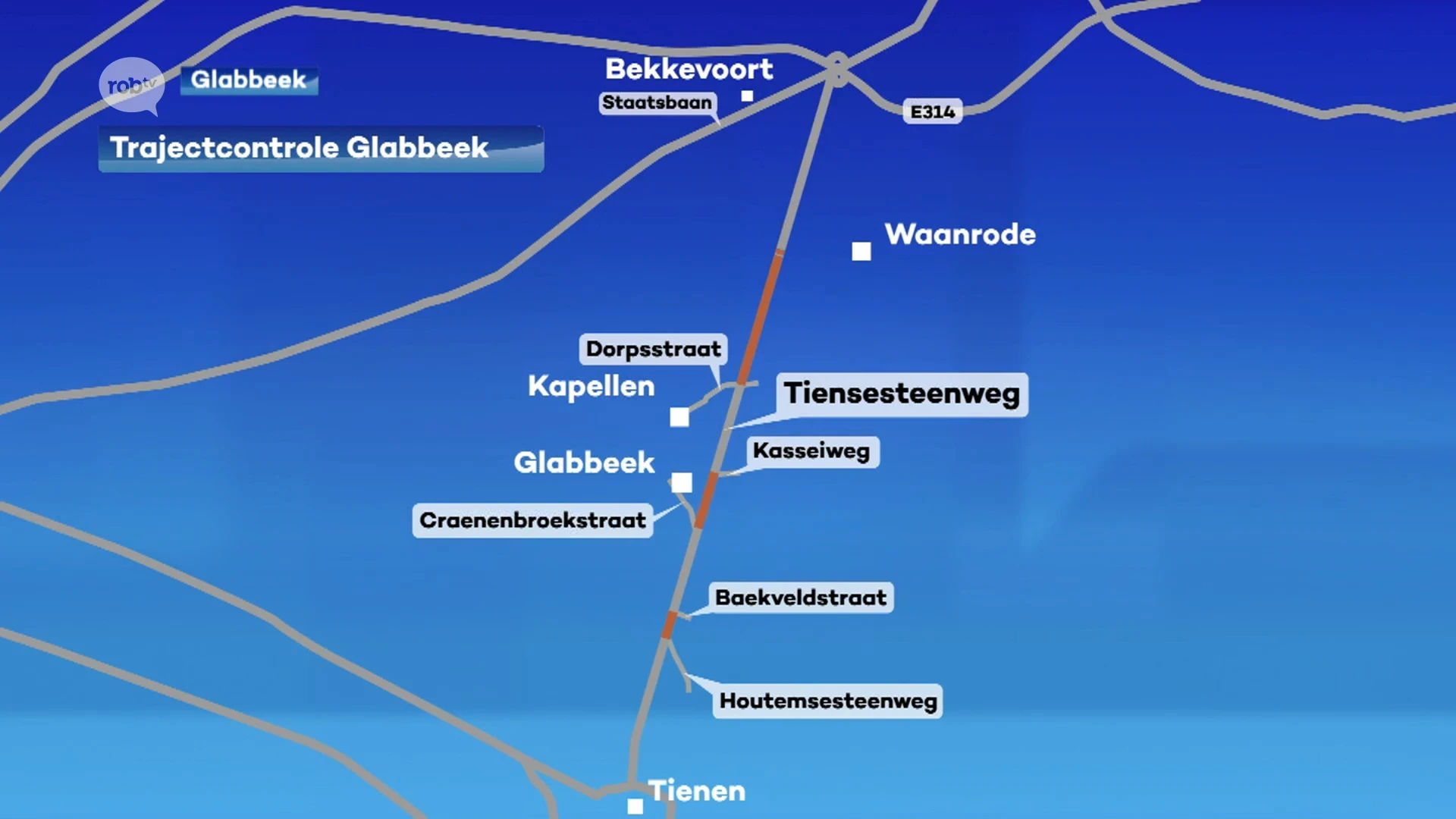 Vanaf morgen gaat de trajectcontrole aan de Tiensesteenweg in Glabbeek in werking