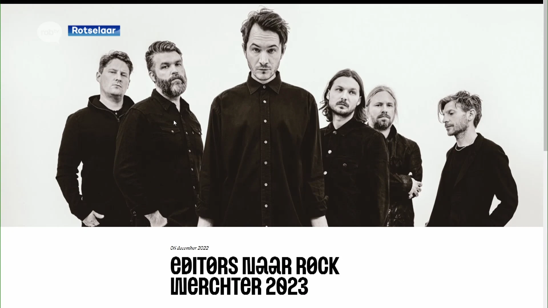 Ook indierockband Editors komt naar Rock Werchter 2023