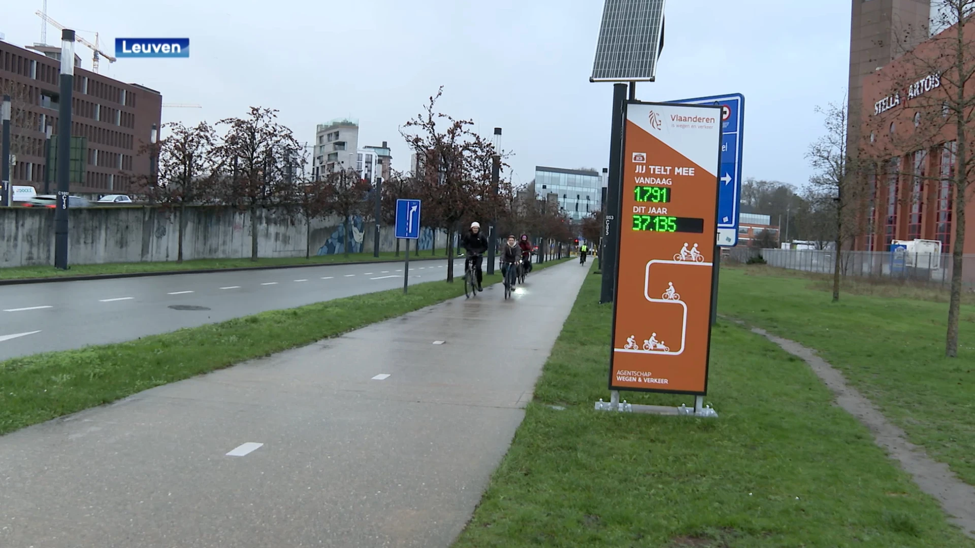 4500 fietsers per dag aan Joanna-Maria-Artoisplein: drukste fietstelpaal van Vlaanderen