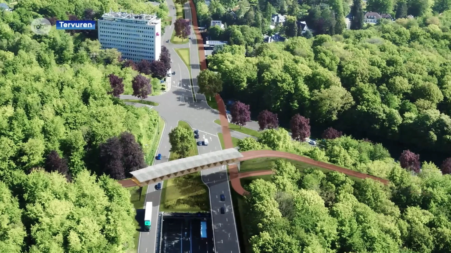 Voorbereidende werken voor fietsbrug over Vierarmenkruispunt in Tervuren gestart