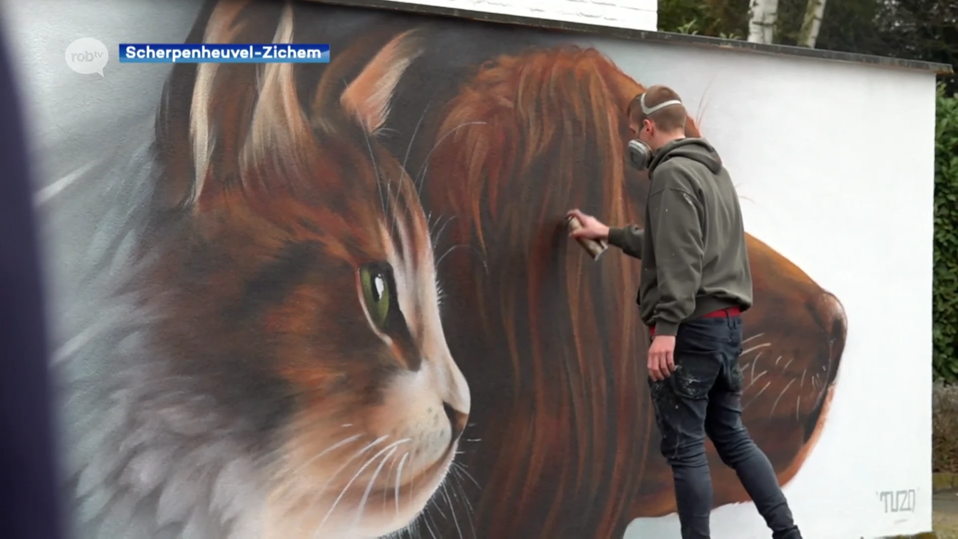 TUZQ fleurt Mannenberg en dierenartsenpraktijk BEESTIG in Scherpenheuvel op met nieuwe muurschildering