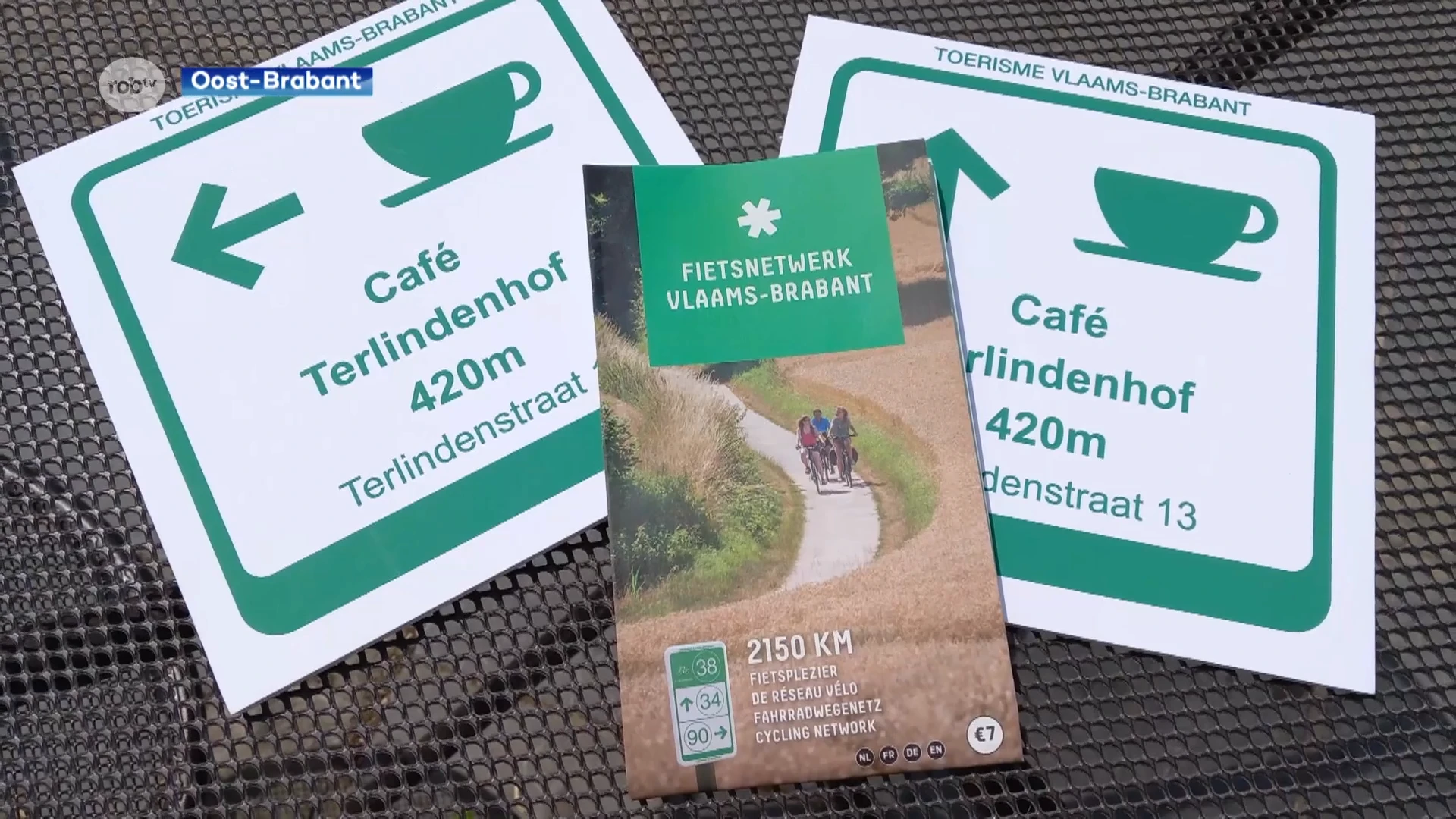 Toerisme Vlaams-Brabant lanceert nieuwe bordjes voor fietsers op zoek naar een horecazaak