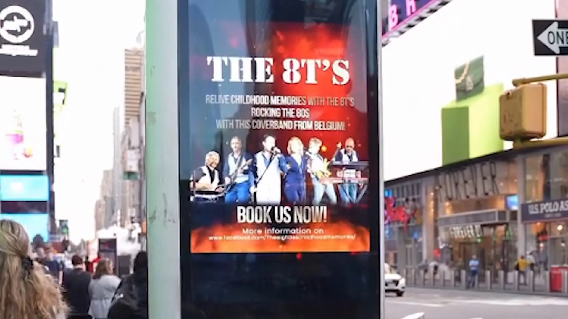 Aarschotse coverband verschijnt op reclamepaneel op Times Square in New York