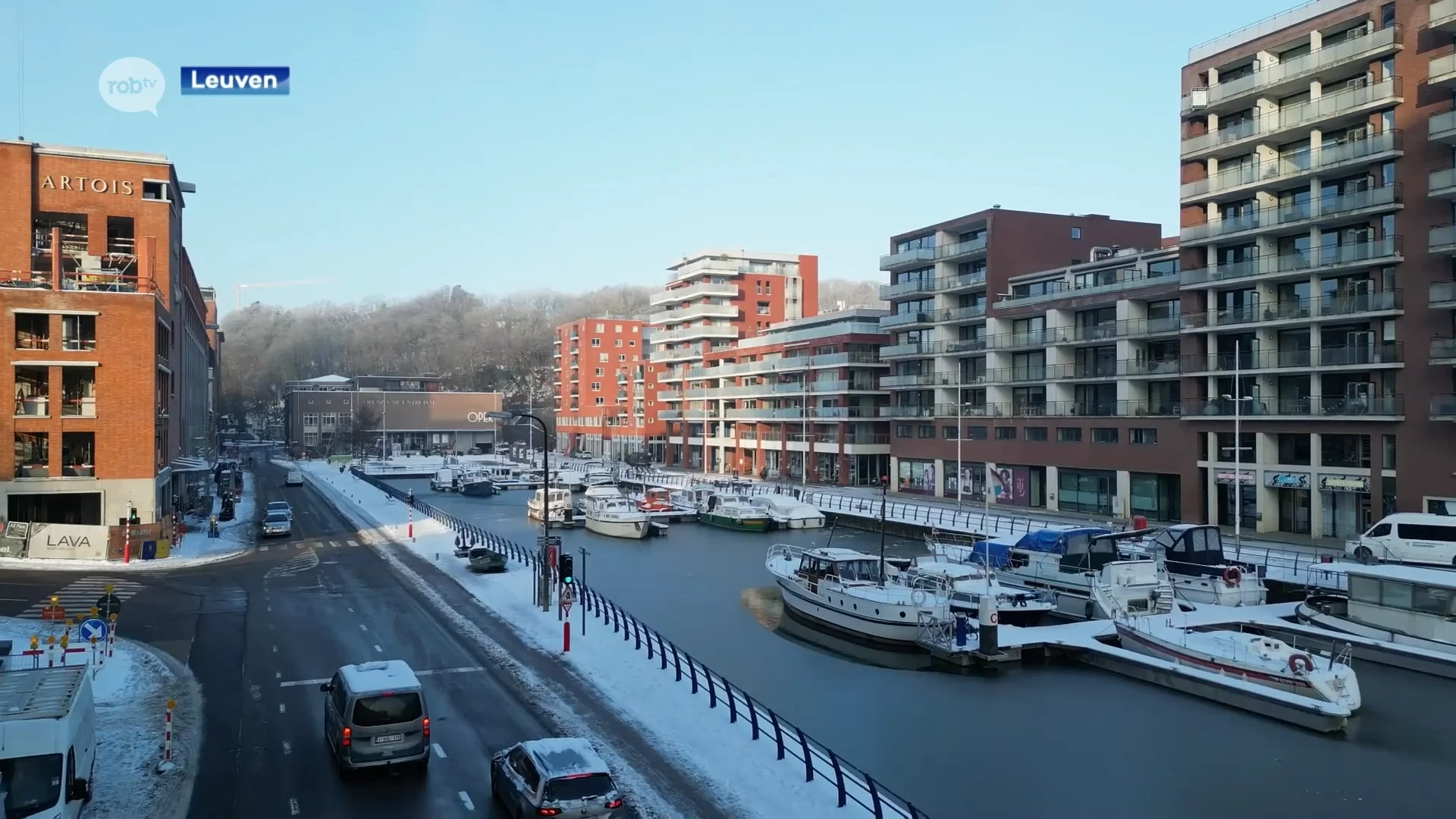 Werken aan de Vaartkom in Leuven zijn gestart: "Er wordt eerst van op het water gewerkt"