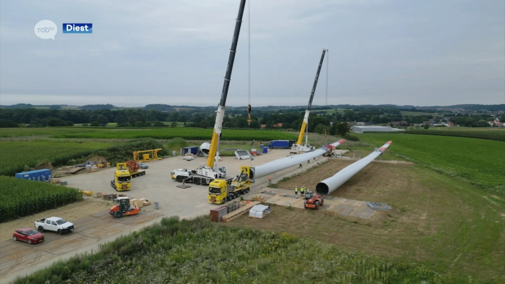 Bouw nieuwe windturbine in Diest kan starten: "Enorme onderdelen vannacht met uitzonderlijk transport geleverd"