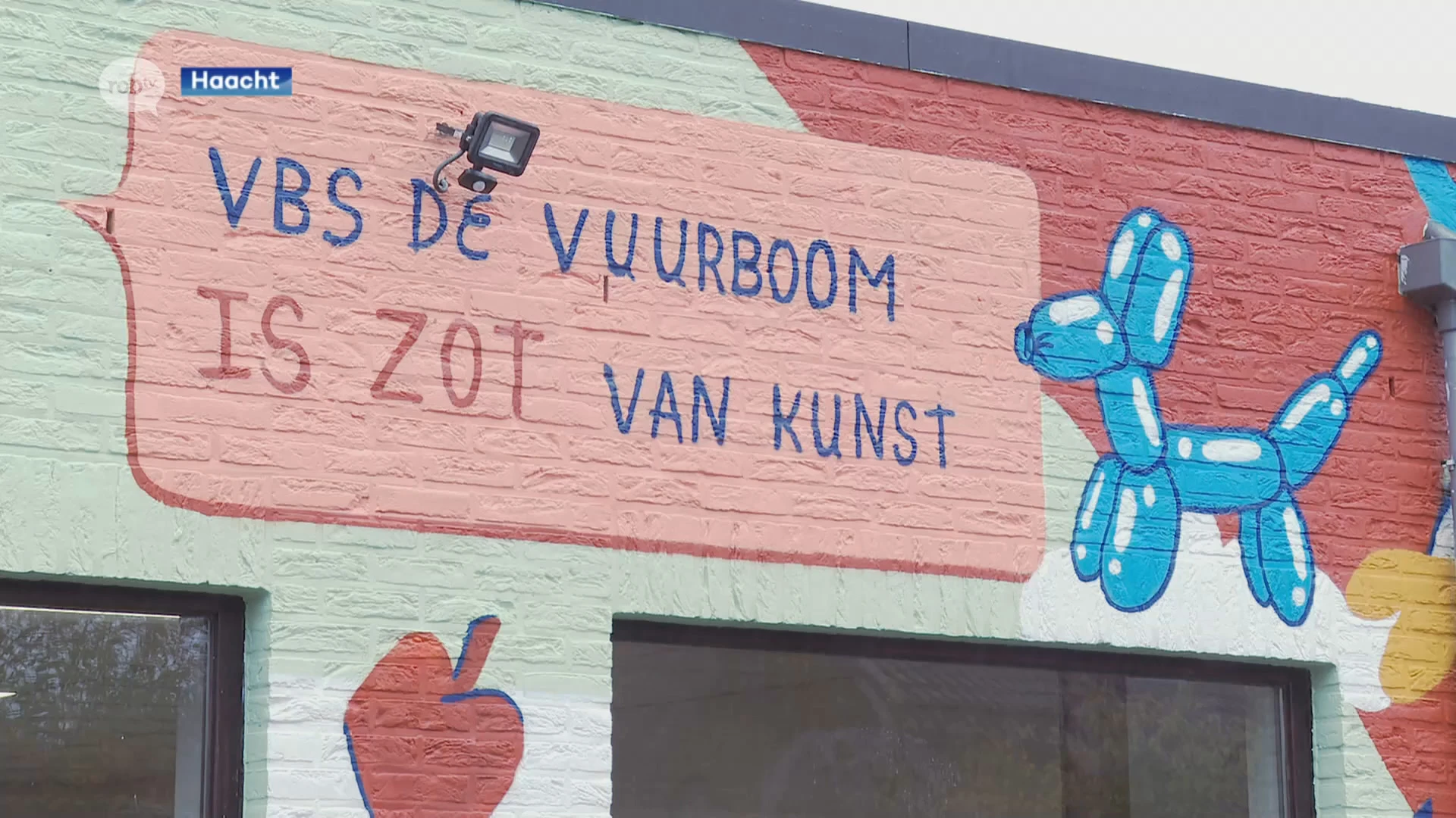 Basisschool De Vuurboom in Wakkerzeel wint muurschildering op de speelplaats: "Heel veel kunst en leuke dingen"