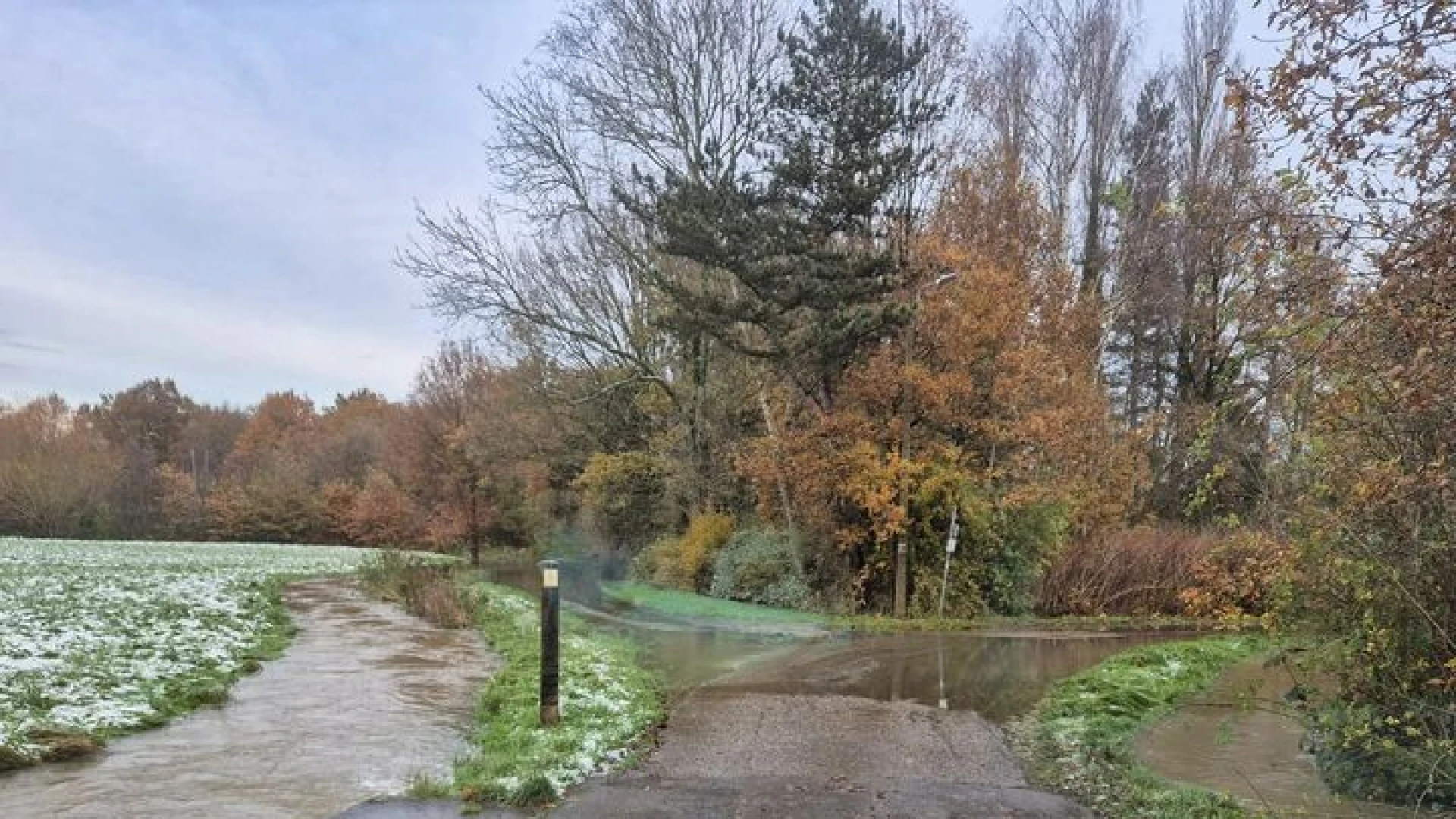 Mottestraat in Aarschot gedeeltelijk afgesloten door wateroverlast