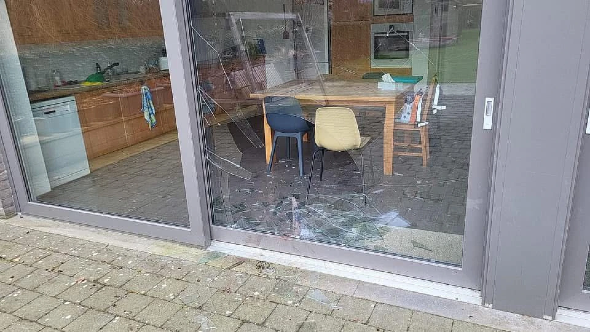 Everzwijn vernielt groot schuifraam van woning in Leefdaal