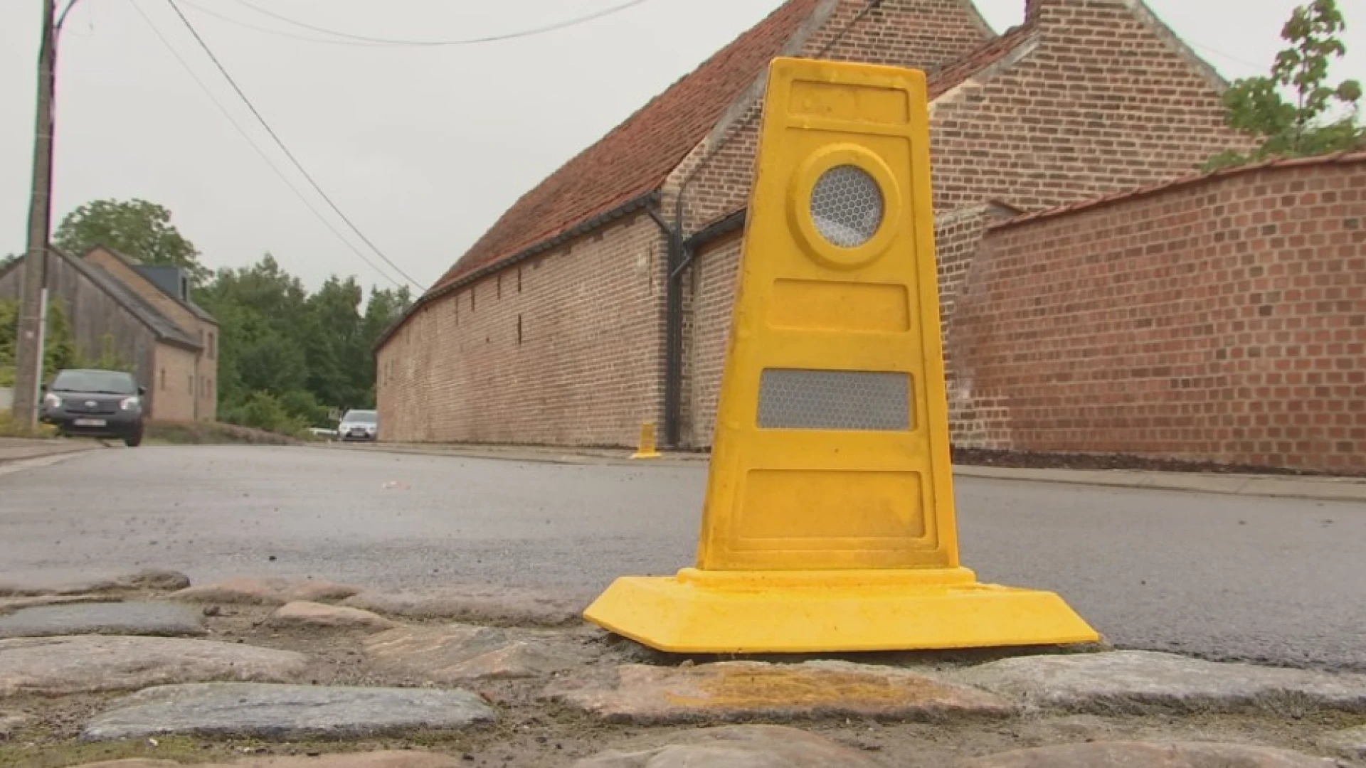 Nieuwe snelheidsremmers in Malendriesstraat in Kerkom bij Boutersem moeten bestuurders snelheid laten aanpassen