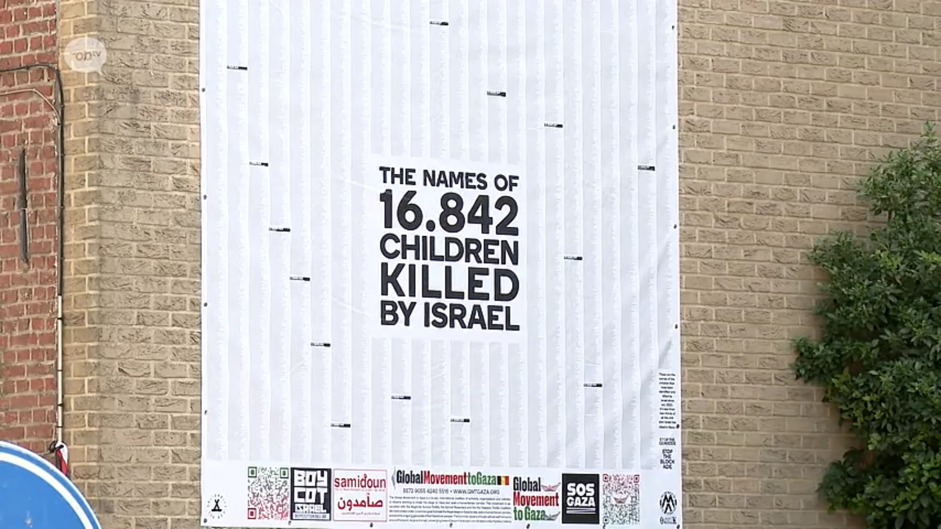 Plaatsen van spandoek voor Gaza leidt tot spanningen in Kessel-Lo