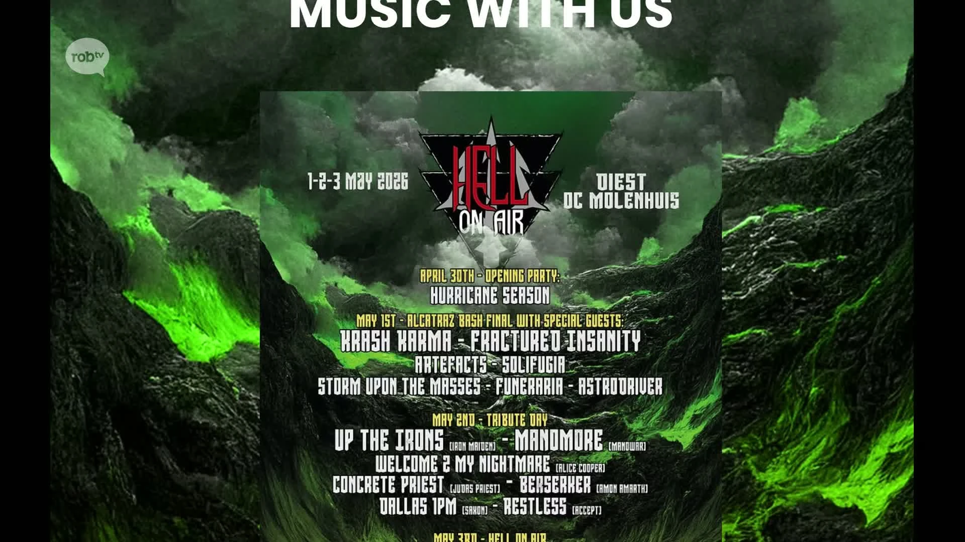 Hoofdafbeelding voor artikel Line-Up Hell on Air in Diest…