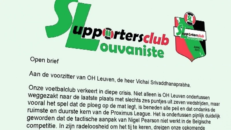 OHL-supporters schrijven open brief aan voorzitter, ook in het Thais