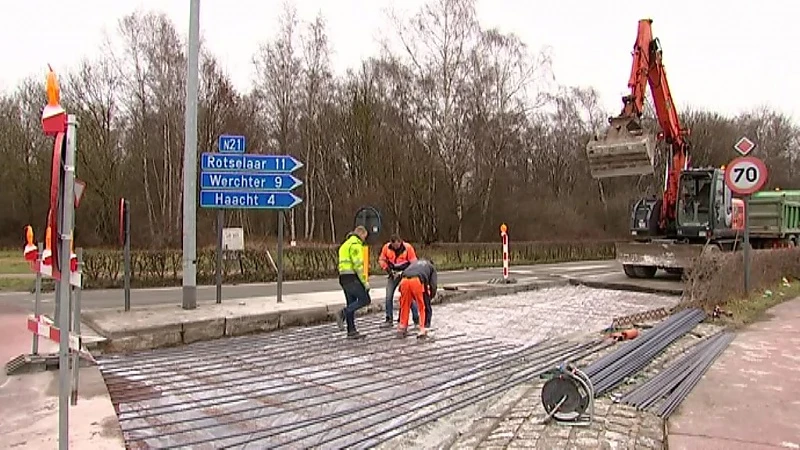 Herstellingswerken afslagstrook in Haacht gestart