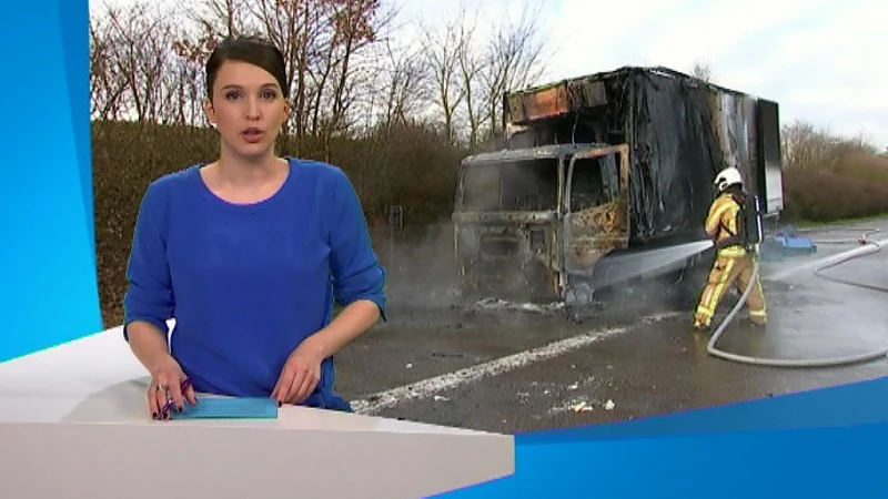 Vrachtwagen op E314 in Tielt-Winge brandt volledig uit