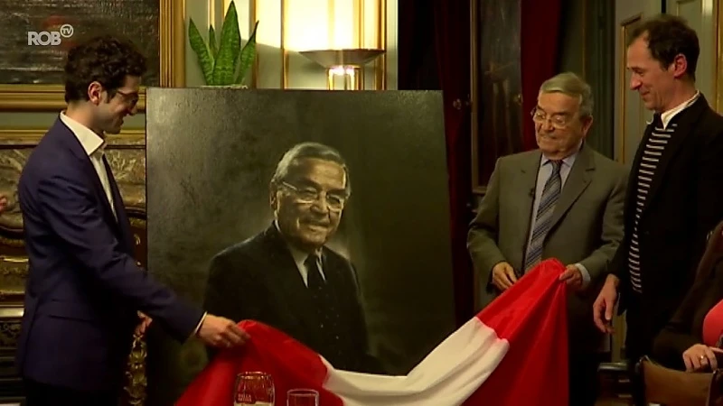 Louis Tobback vereeuwigd op doek door Leuvens kunstenaar Dirk Eelen