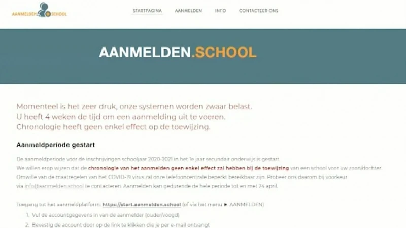 Aanmeldsysteem voor 26 middelbare scholen in onze regio meteen overbelast