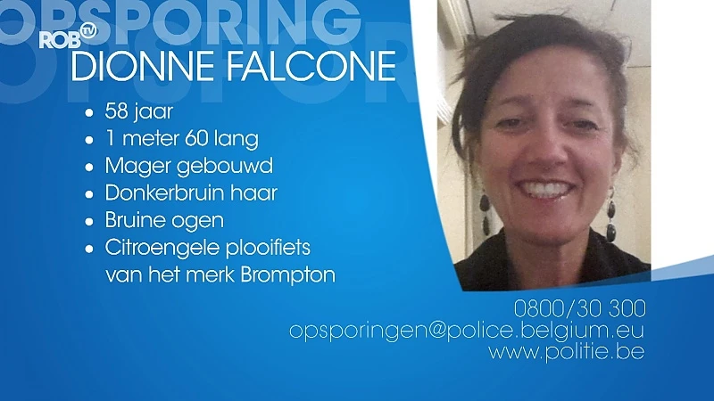 OPSPORINGSBERICHT: Dionne Falcone (58) werd zondag laatst gezien in Tervuren