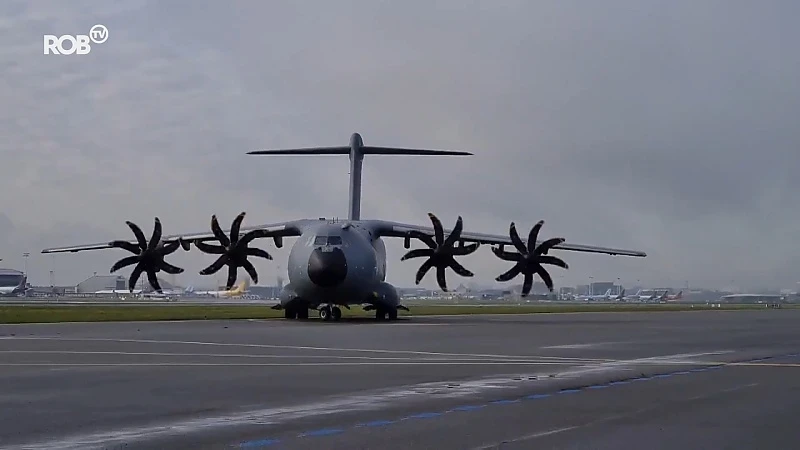 Nieuwe Airbus 400M vliegt over de regio: "Je kon hem bijna niet zien door de mist"