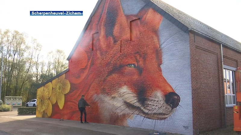 Graffitikunstwerk siert zijmuur zaal Concordia