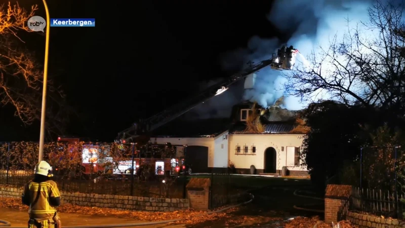 Zware brand vernielt huis in Keerbergen, bewoners ongedeerd