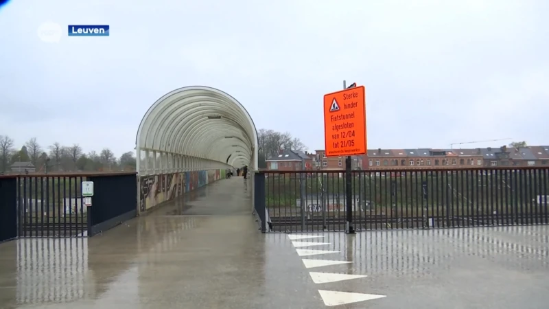 Fietstunnel onder Tiensesteenweg in Leuven zes weken afgesloten