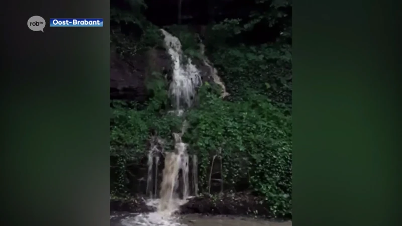 Stijgend water zorgt voor een waterval in Aarschot: "Ik ben al op pad van kwart na 6"