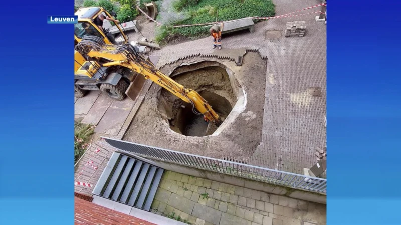 Het zinkgat voor de campus Sociale Wetenschappen van de KU Leuven blijkt veroorzaakt door ingeklapte waterput