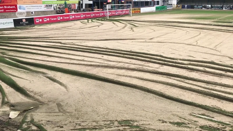 Voetbalterrein KVK Tienen na een maand nog altijd onbespeelbaar: alle werken pas eind dit jaar klaar