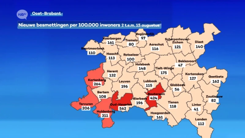 Bekijk hier het aantal besmettingen in jouw stad of gemeente