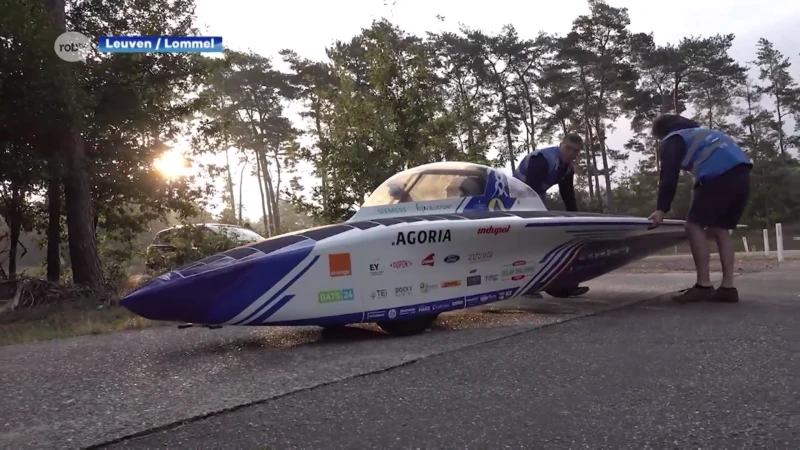 Solar Team van KU Leuven test zonnewagen een laatste keer op Belgische bodem: Over 10 dagen naar Marokko