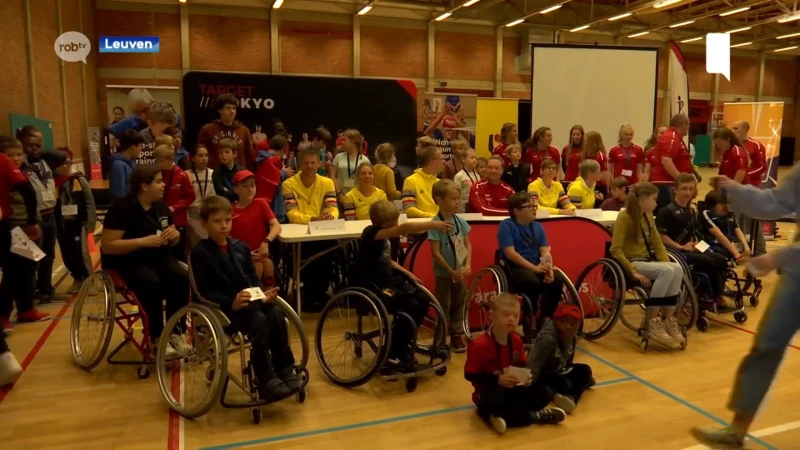 Paralympische toppers sporten met kinderen en jongeren op Jeugdsportfeest Kessel-Lo