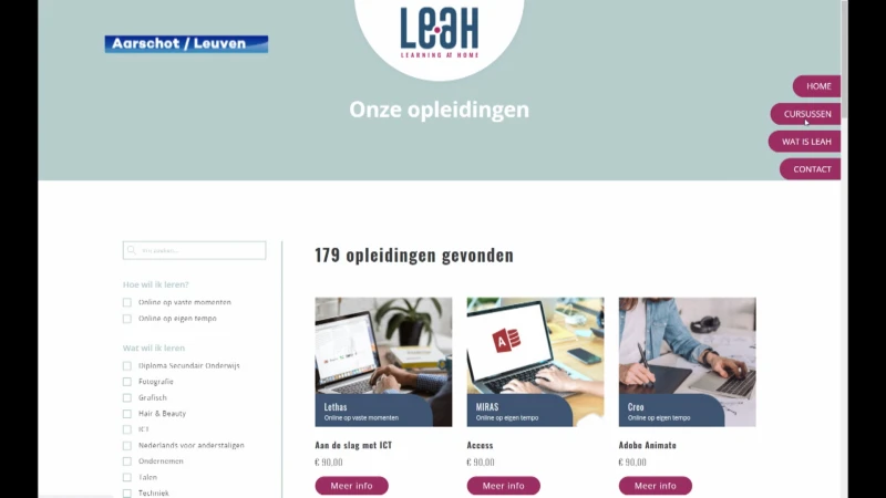 Meer dan 170 opleidingen aan CVO in Leuven en Aarschot volledig online te volgen