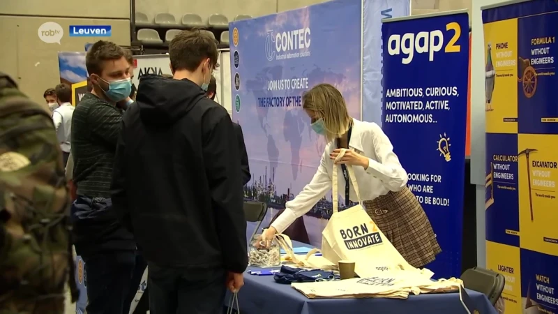 600 ingeniersstudenten konden vandaag weer fysiek naar de jobbeurs in Leuven