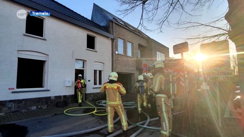 Brand in centrum-Tremelo, schade blijft beperkt tot terras van een huis