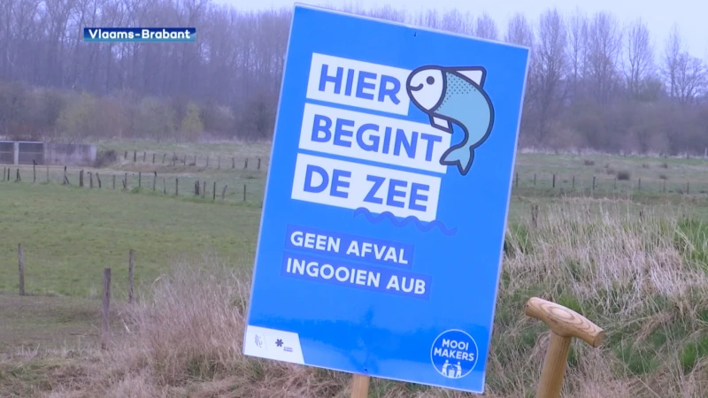 Provincie Vlaams-Brabant lanceert campagne tegen vuilnis in en langs waterlopen: "Hier begint de zee, geen afval aub"