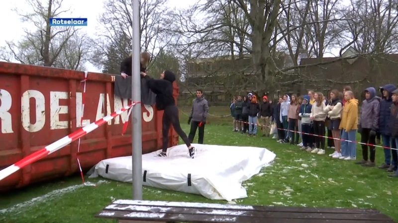 Door sneeuw en wind: leerlingen doen obstakelrun voor goed doel