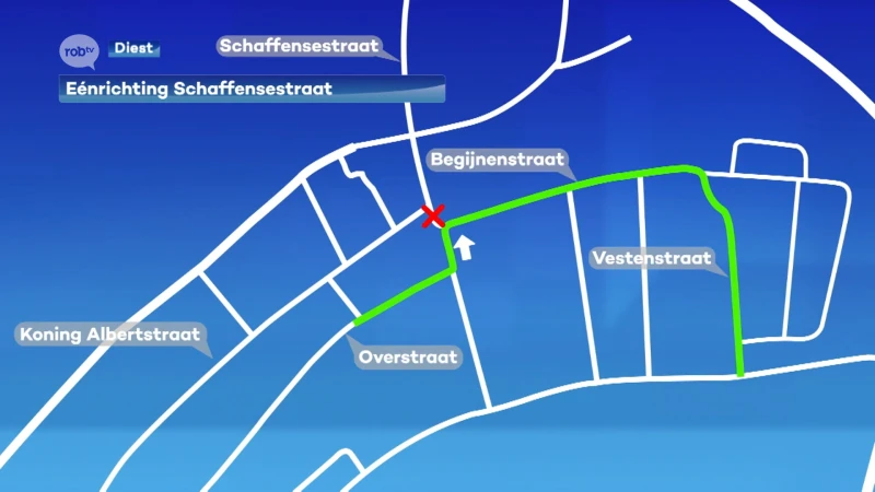 Deel van Schaffensestraat in Diest vanaf vandaag voor lange tijd éénrichtingsstraat