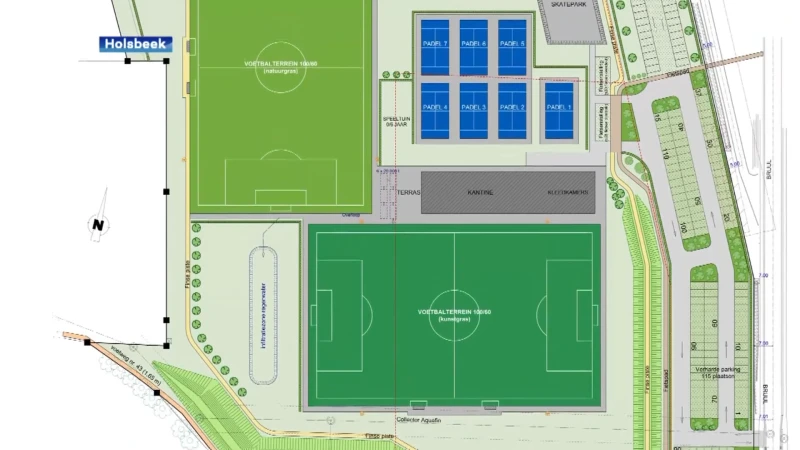 Nieuw sportpark in Kortrijk-Dutsel krijgt vorm: "Voetbalvelden, Finse piste en onder meer padelvelden"