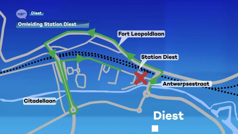 Station van Diest vanaf maandag bijna jaar lang niet meer bereikbaar langs gebruikelijke manier: "Eerst nieuwe riolering, nadien het plein"