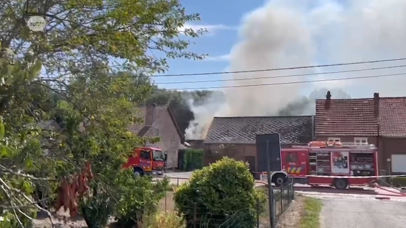 Brand in loods in Keerbergen: brandweerkorpsen van Leuven en Scherpenheuvel-Zichem ook aanwezig