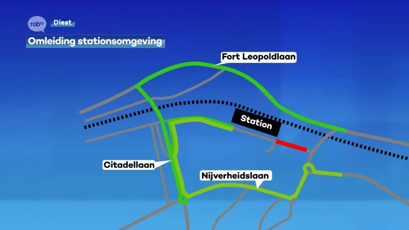 Wie station van Diest wil bereiken moet tot volgende zomer omleiding volgen, laatste fase werken stationsomgeving van start